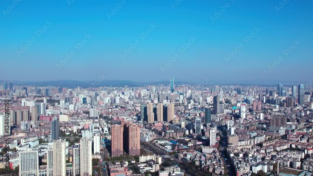 Explore sunny Kunming's Wuhua District showcasing urban development through stunning aerial photography Explore sunny Kunming's Wuhua District showcasing urban development through stunning aerial photography