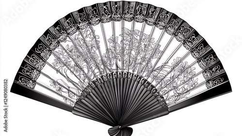 black fan on white background