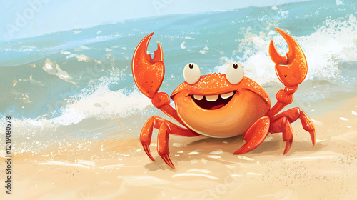 red crab on the beach photo