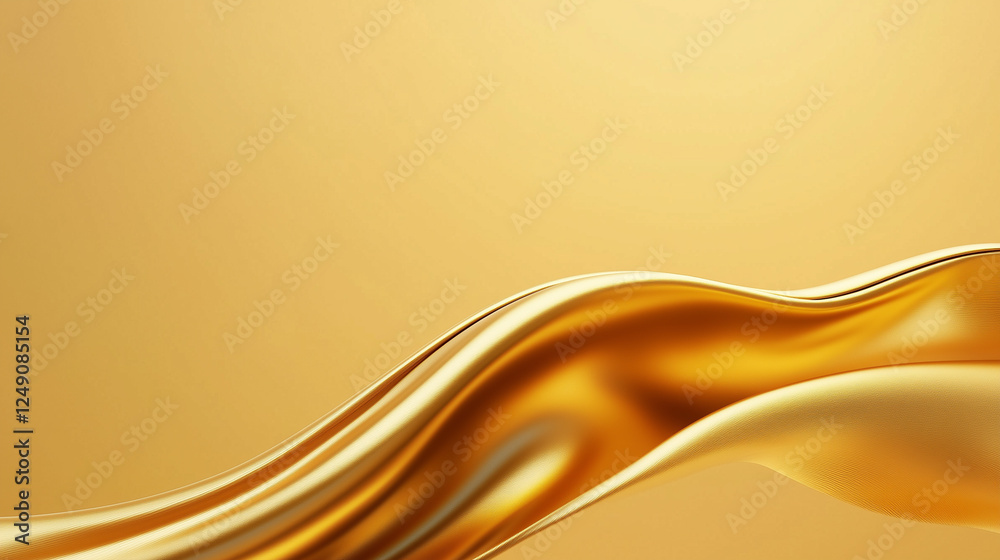 Fototapeta premium Luxury golden metallic with smooth folds 