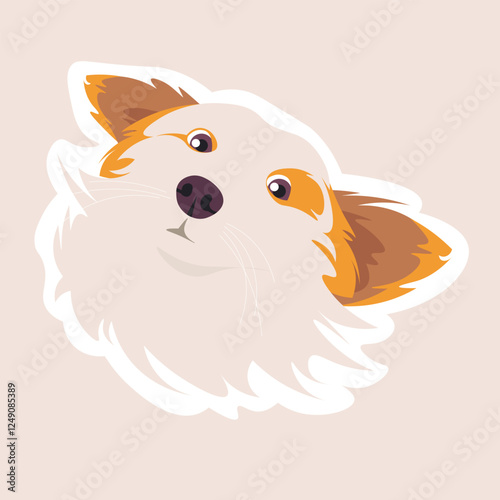A cute dog. Pet adoption, animal shelter and veterinary clinic. Vector flat illustration