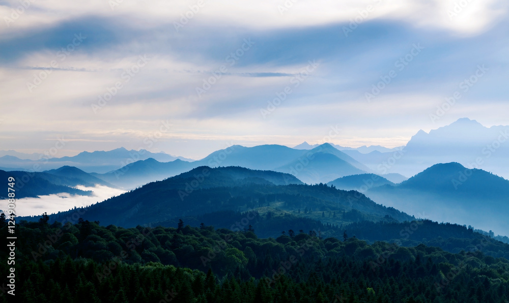 Landscape view of a beautiful sunset in the mountains Landscape view of a beautiful sunset in the mountains