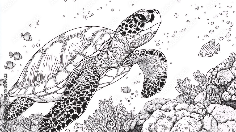 Fototapeta premium sea turtle vector illustration