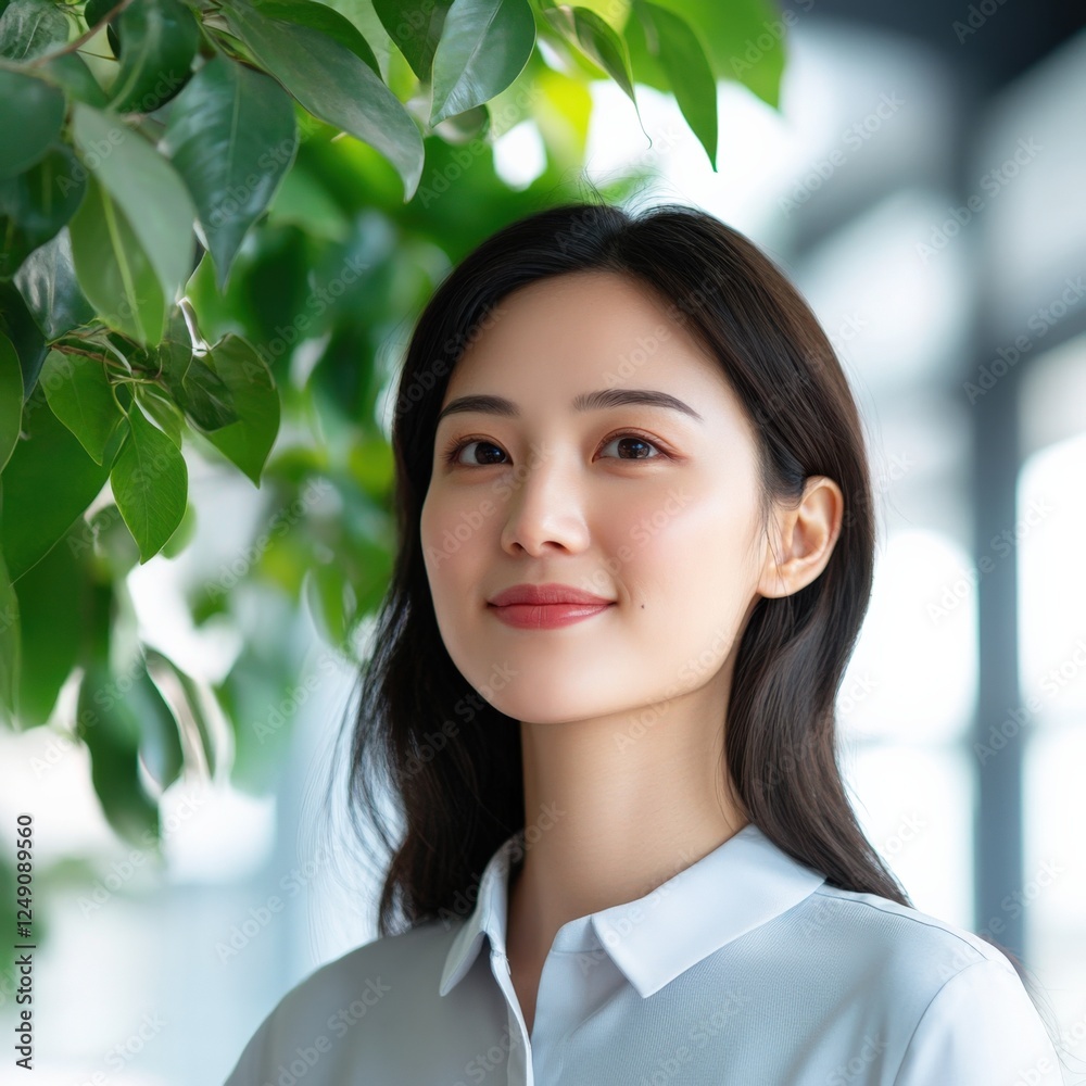 portrait of a young woman in an office setting
