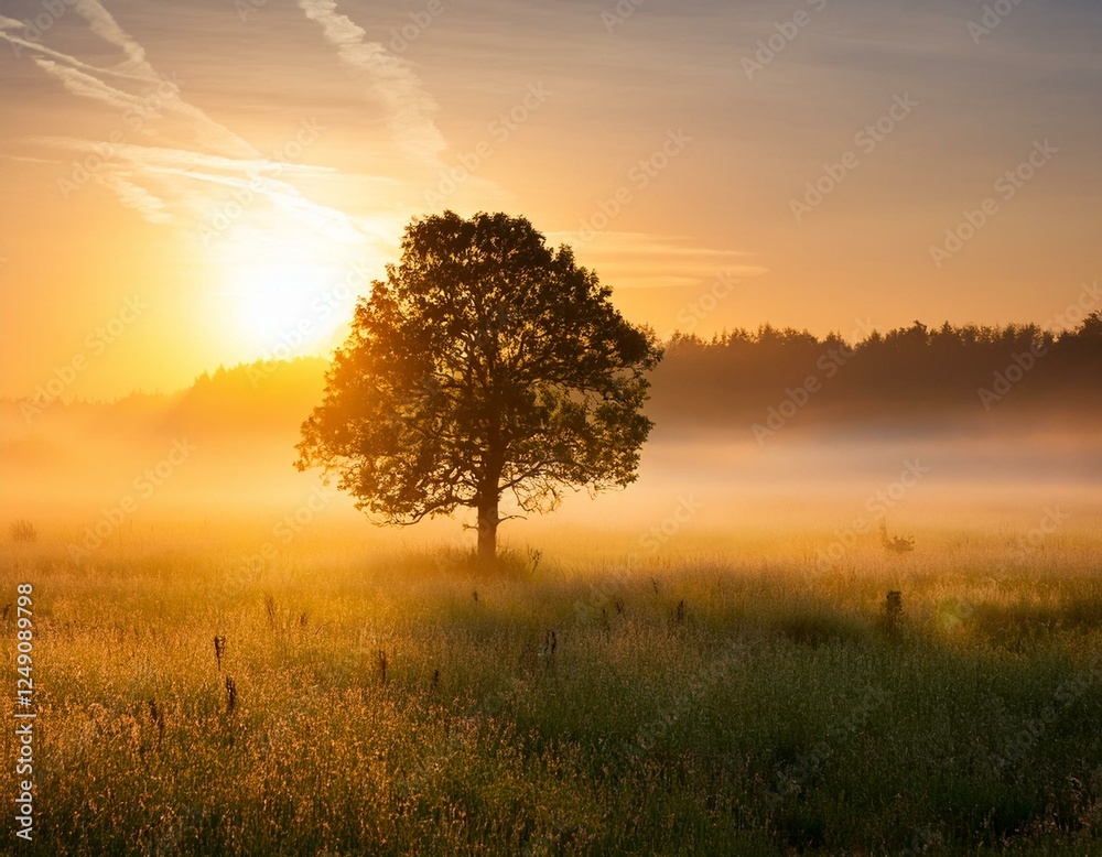 Tree and fog