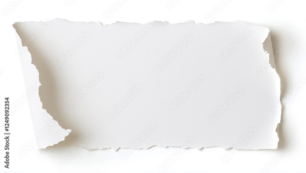 Torn white paper with soft edges and artistic texture Torn white paper with soft edges and artistic texture