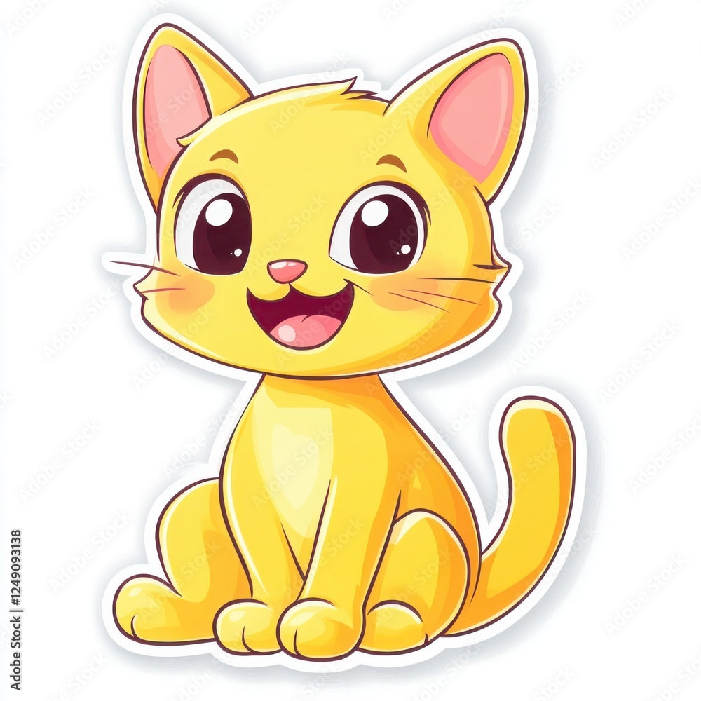Cute Yellow Kitten: A charming yellow kitten with big, expressive eyes and a cheerful smile sits with its tail curled around its paws. Its fluffy fur is a soft, inviting shade of yellow. Cute Yellow Kitten: A charming yellow kitten with big, expressive eyes and a cheerful smile sits with its tail curled around its paws. Its fluffy fur is a soft, inviting shade of yellow.