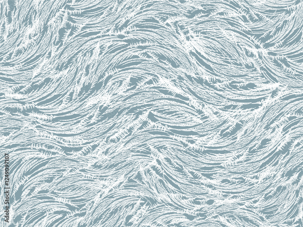 Frosty ice pattern on the window, seamless pattern, winter background, fresh cool hand drawn complicated graphic raster illustration Frosty ice pattern on the window, seamless pattern, winter background, fresh cool hand drawn complicated graphic raster illustration