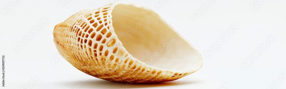 Intricate Sea Shell with Delicate Patterns and Light Background