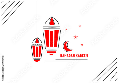 template featuring an icon of a crescent moon, a star, and a lantern, symbolizing the spirit of Ramadan. 