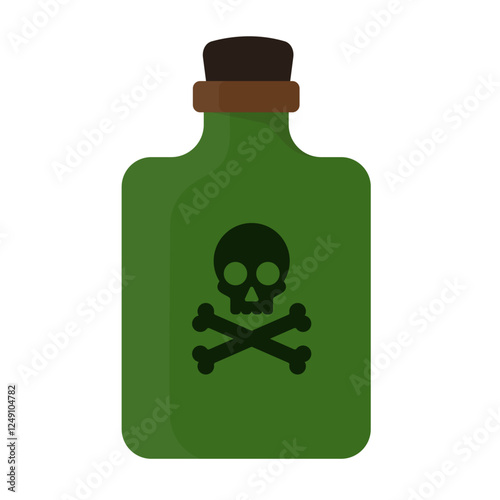 poison bottle flat vector illustration 