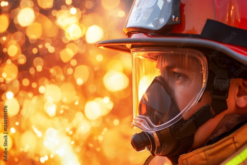 Fototapeta premium A firefighter taking a physical endurance assessment before joining the force
