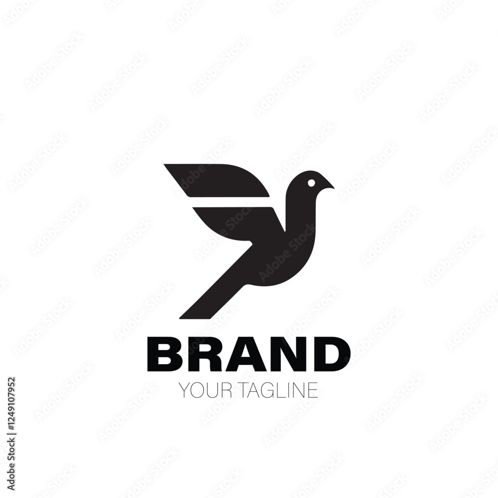 Fototapeta premium Pigeon Logo. Pigeon Logo Design. Pigeon Logo Brand. Pigeon Logo Vector Design Isolated on White Background