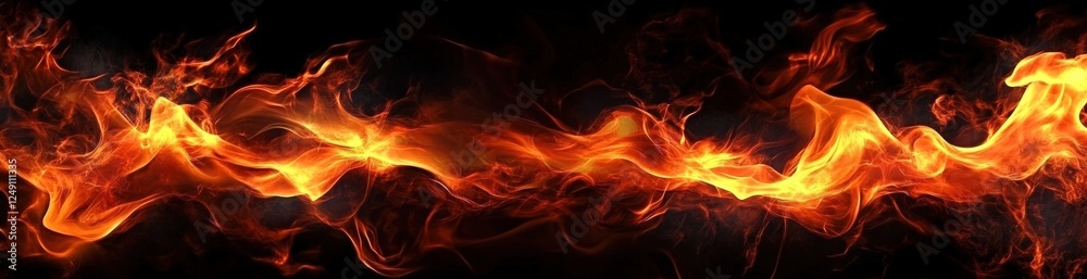Vibrant Flames Dancing in the Dark with Intense Heat and Light Creating a Dynamic Visual of Fire and Energy in Motion