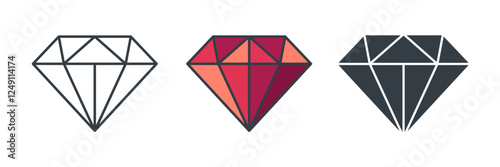 Diamond icon symbol vector illustration isolated on white background