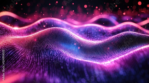 Abstract Pink Purple Wave Energy Background
