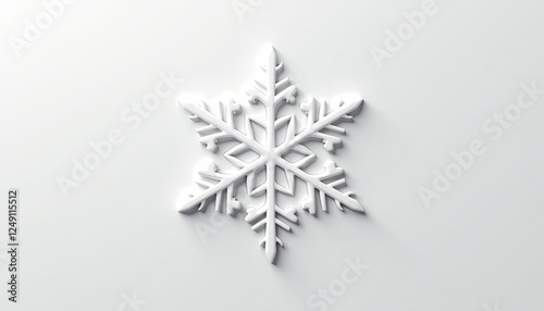 Stark Contrast: White Snowflake on a Pristine White Background photo