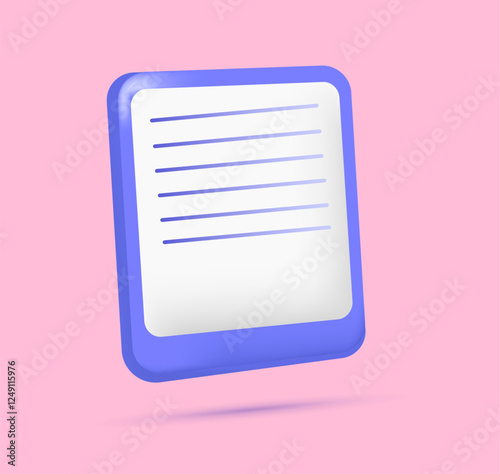 3d list. 3d document. 3d report sheet