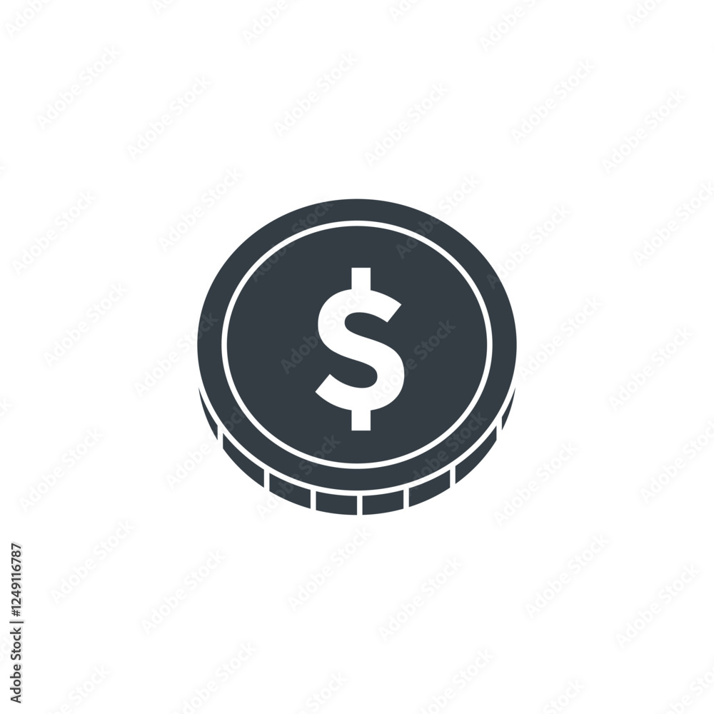 Coin icon symbol vector illustration isolated on white background Coin icon symbol vector illustration isolated on white background