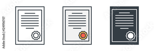 Certificate icon symbol vector illustration isolated on white background