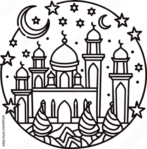 Arabic Ornamental Patterned Background 