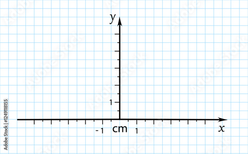 Trigonometrical system of coordinates on graph paper. vector illustration. template for drawing graphs of trigonometric functions