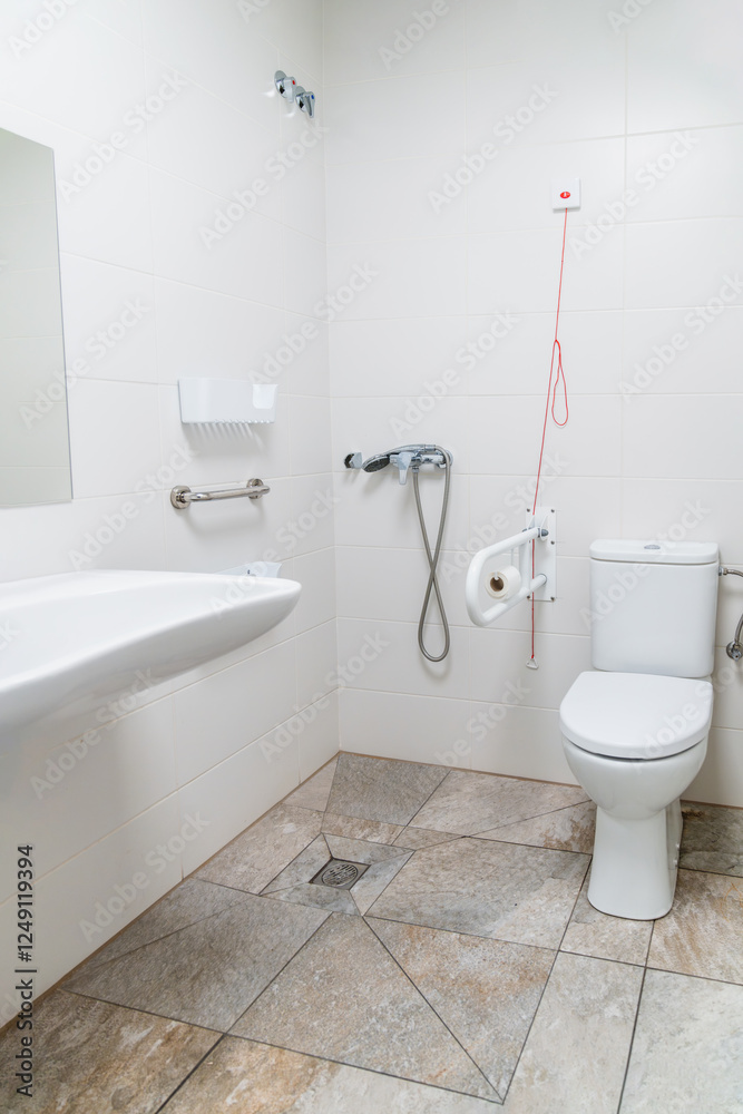 Modern accessible bathroom in geriatric nursing home Modern accessible bathroom in geriatric nursing home