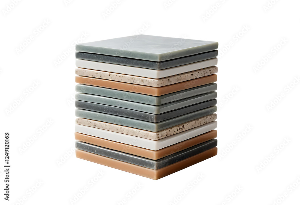 Glossy square ceramic tiles isolated on a transparent and white background Glossy square ceramic tiles isolated on a transparent and white background