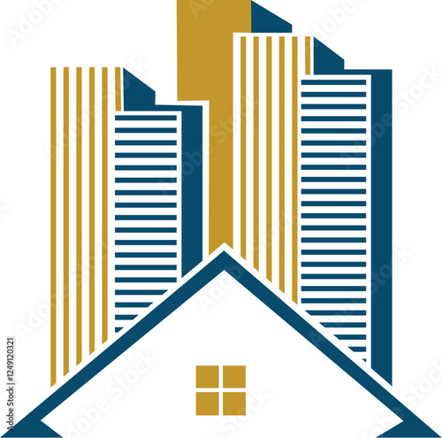vector illustration of building, real estate logo,building, city, architecture, vector, skyscraper, business, urban, office, tower, house, illustration, town, buildings, icon, sky, construction, 