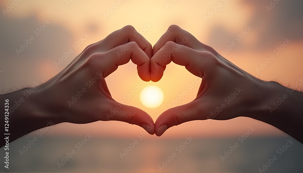 Hand Making a Heart Shape with Fingers. Hand Making a Heart Shape with Fingers.