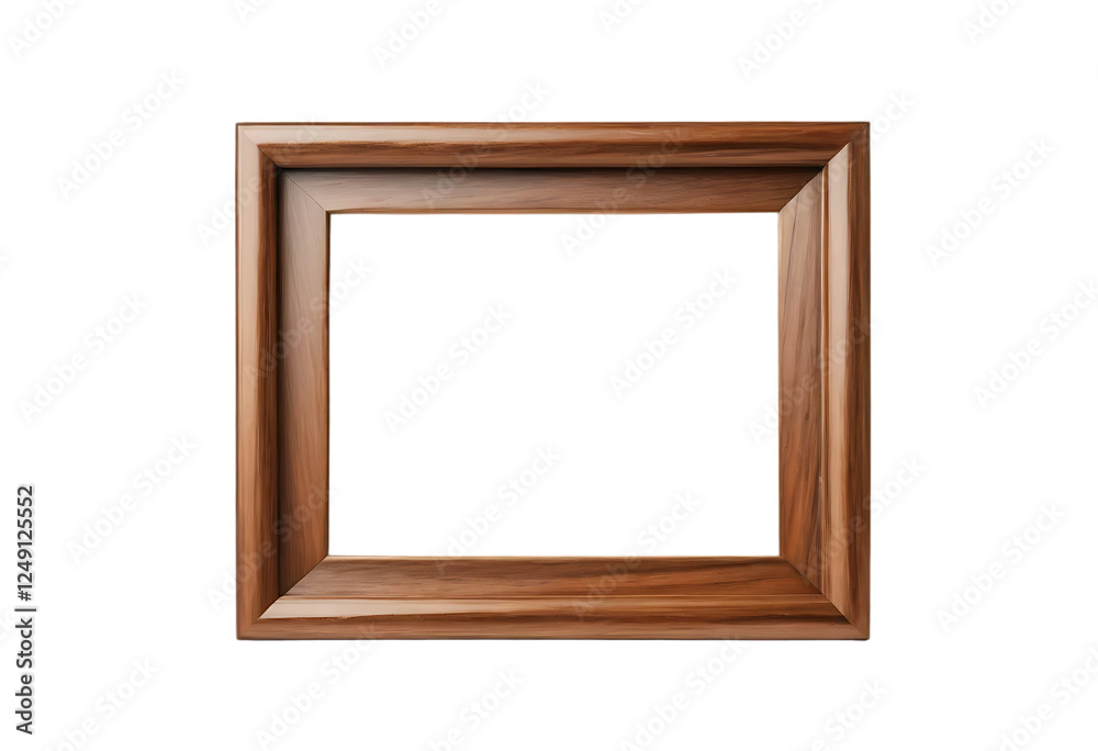 Elegant empty wooden picture frame with polished isolated on a transparent and white background Elegant empty wooden picture frame with polished isolated on a transparent and white background
