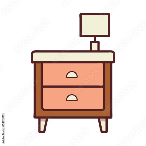 Wooden nightstand with two storage drawers