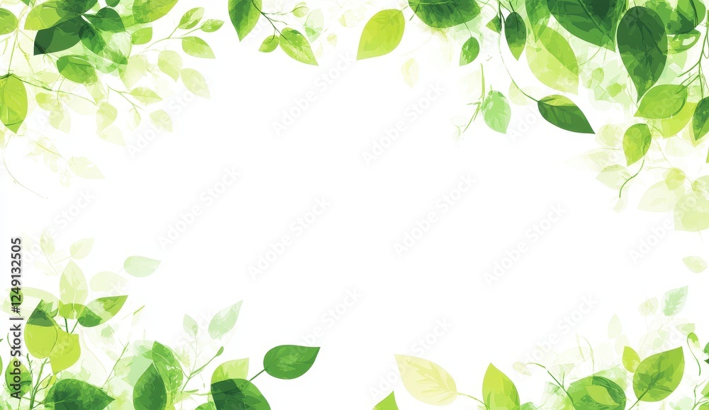 Green Leafy Background Design with Space for Text or Graphics