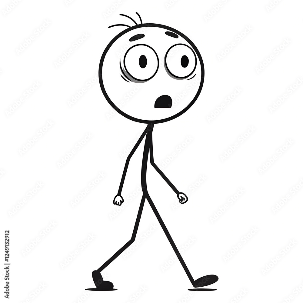 Surprised Stick Figure Character,cartoon present Surprised Stick Figure Character,cartoon present