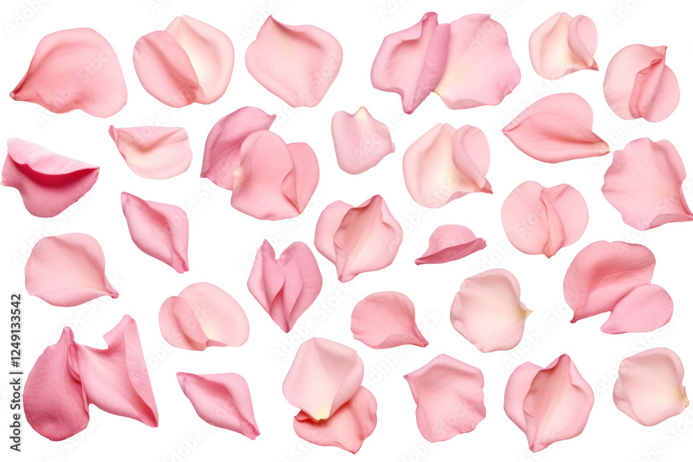 Fototapeta premium Rose petals on a transparent background
