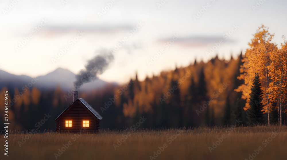 Hyper-detailed AI-generated autumn mountain cabin with golden leaves.
Hyper-detailed AI-generated autumn mountain cabin with golden leaves.