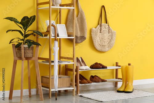 Modern home entryway with y...