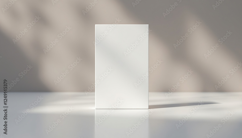 Fototapeta premium Blank White Box Mockup with Soft Light and Shadows