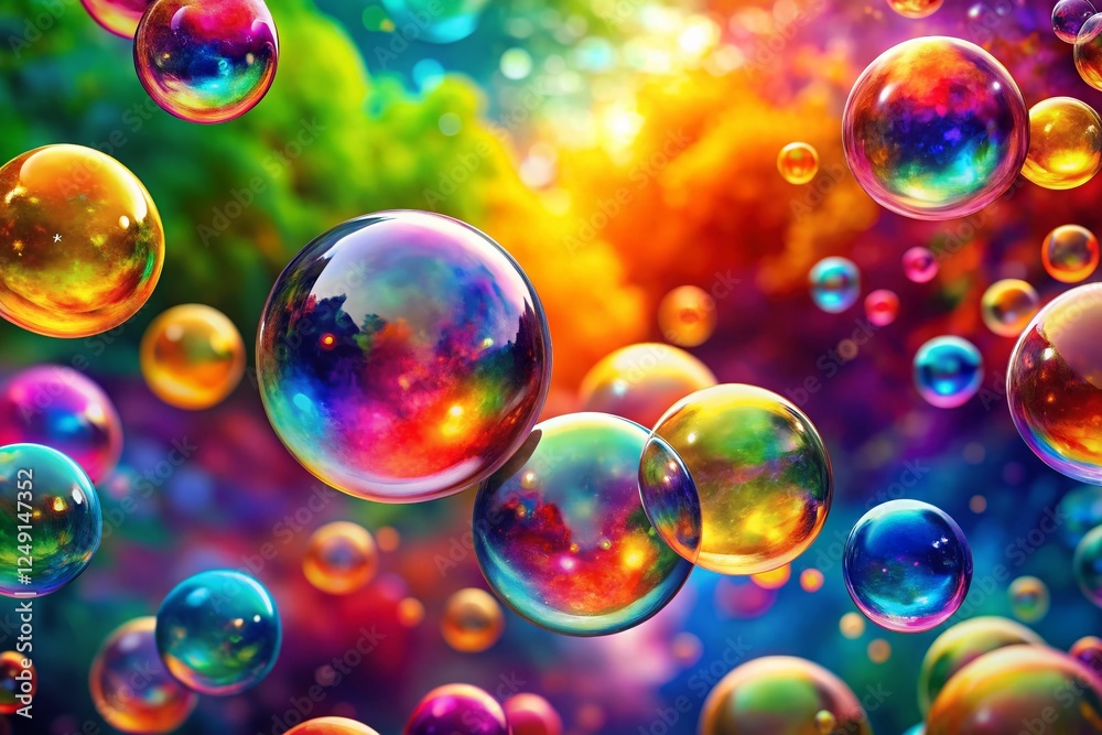 Playful 2D Animation Bubbles Background Stock Photo: Copy Space for Text Playful 2D Animation Bubbles Background Stock Photo: Copy Space for Text
