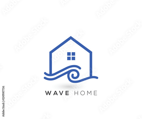 Waves home logo design template