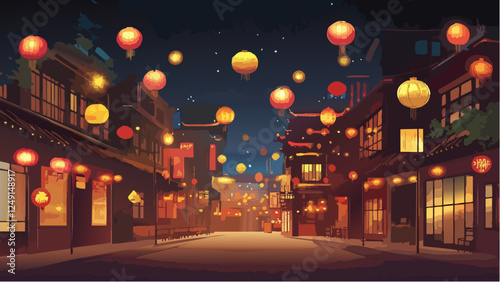 Vibrant Chinatown Streets- Lanterns and Life
