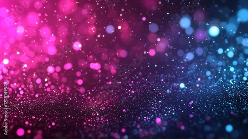 Abstract futuristic background with glowing particles waving