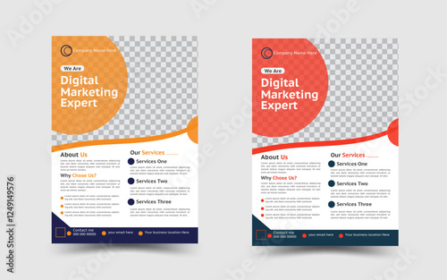 Business Marketing Flyer,Corporate creative colorful business flyer template design 2 set,Flyer template layout design...
