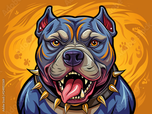 Powerful Pitbull with aggressive expression – Scalable vector file