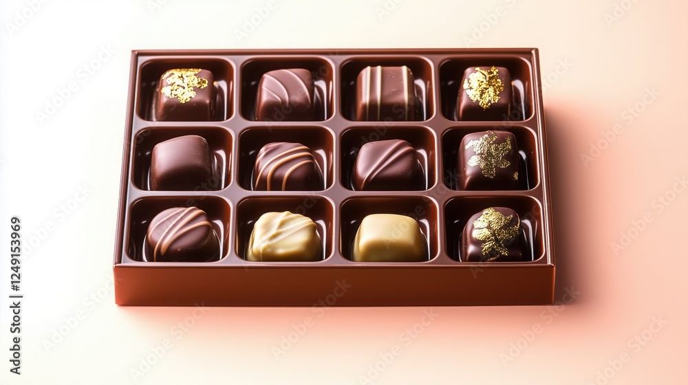 Obraz premium Luxury Chocolate for Gift Giving, Isolated on White Background Luxury Chocolate Premium Gift for Chocolate Lovers, High-End Gourmet Chocolate