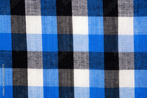 blue plaid fabric a background or texture