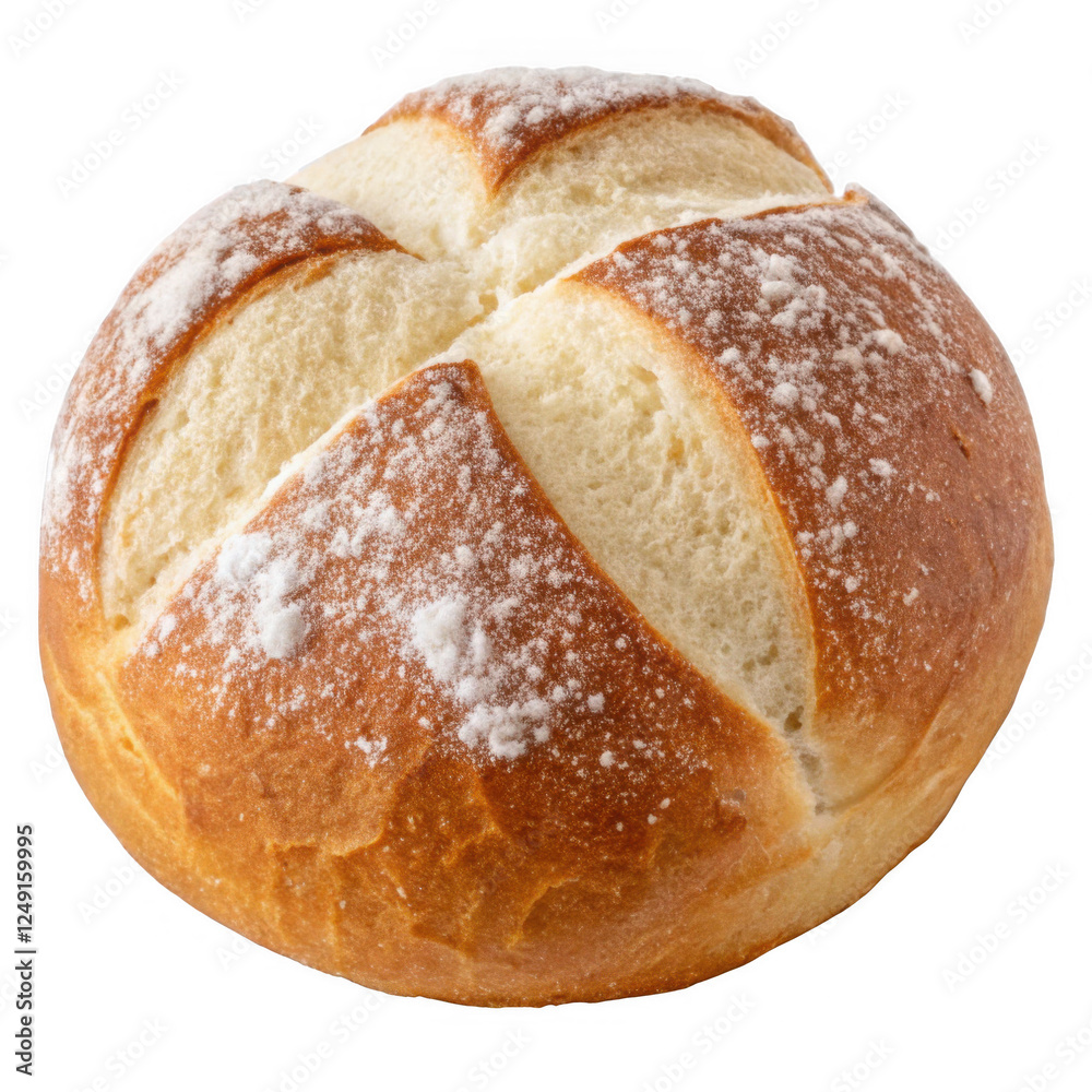 Traditional Bavarian bread roll isolated on a transparent background with detailed texture, png Traditional Bavarian bread roll isolated on a transparent background with detailed texture, png