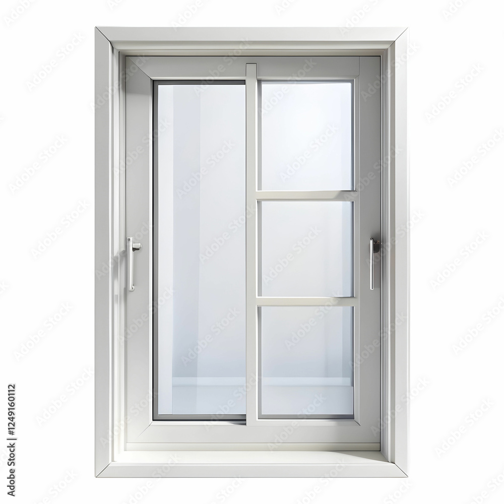 A door plastic window isolated on white on the background A door plastic window isolated on white on the background