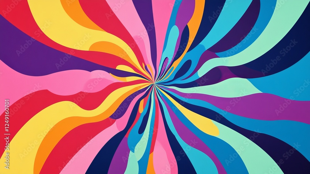 Colorful spiral design with vibrant hues creating a hypnotic effect in an abstract style Colorful spiral design with vibrant hues creating a hypnotic effect in an abstract style