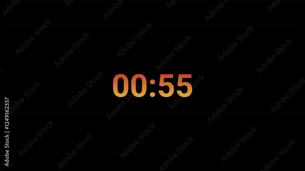 Countdown timer one minute animation from 60 to 0 seconds countdown on transparent background with alpha channel, Countdown video
Countdown timer one minute animation from 60 to 0 seconds countdown on transparent background with alpha channel, Countdown video